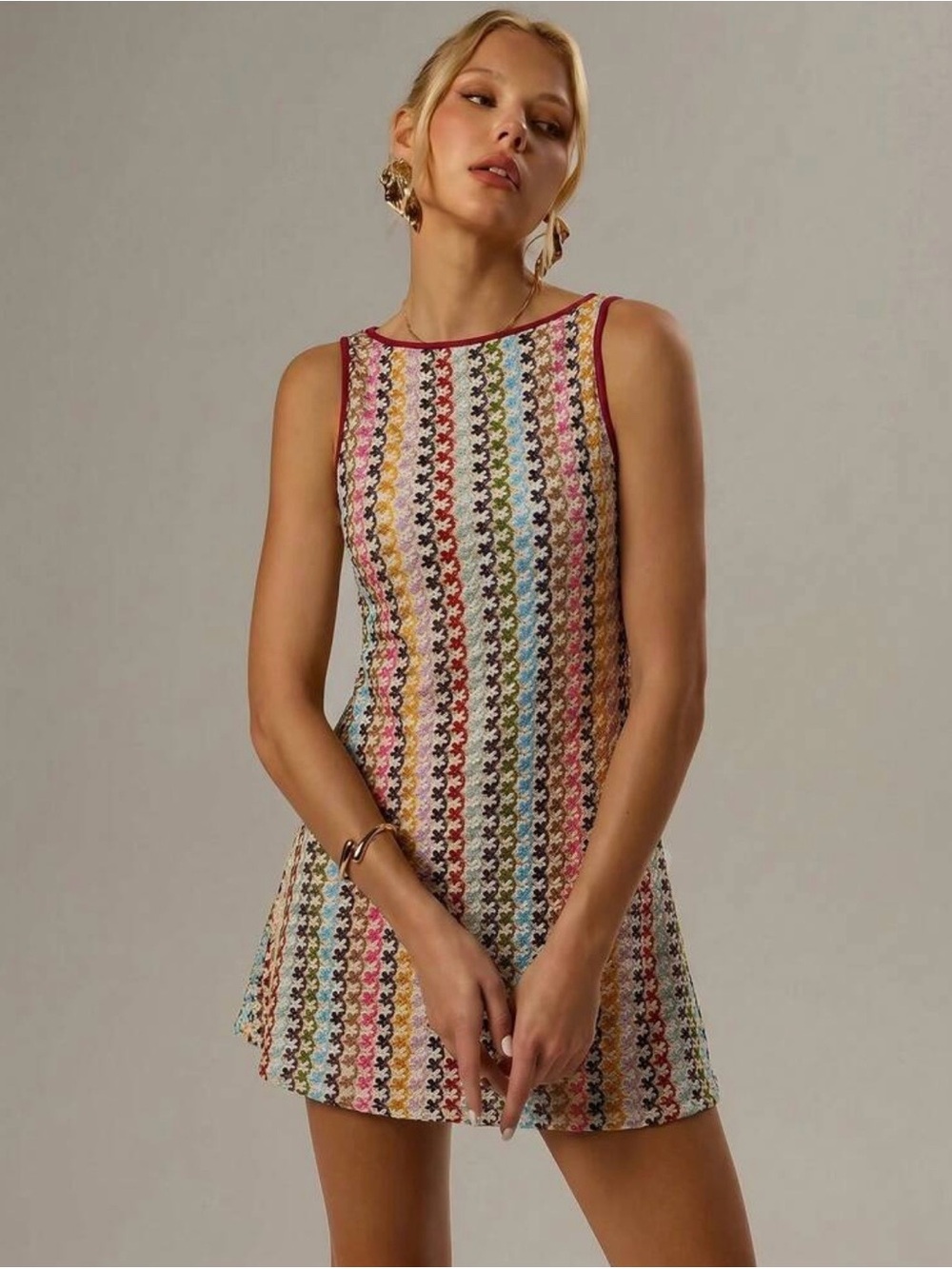 Forever 21 Multicolor Striped Knit Mini Dress